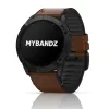 MYBANDZ Bőr és szilikon szíj - sötétbarna (26mm QuickFit )