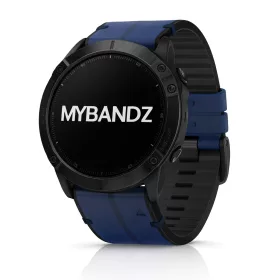MYBANDZ Bőr és szilikon szíj - éjkék (26mm QuickFit )