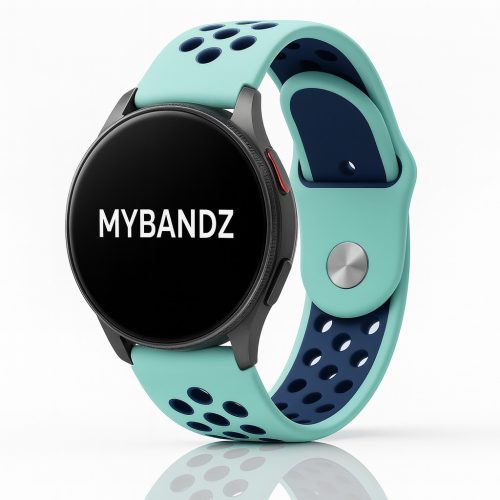 MYBANDZ Lélegző szilikon óraszíj -/türkiz-kék/ 20mm