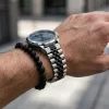 MYBANDZ Jubilee fém óraszíj / ezüst-fekete / 22mm
