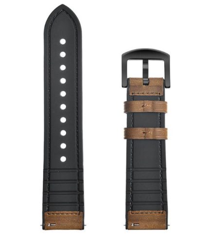 MYBANDZ Kívül puha bőr belül szilikon óraszíj /barna/ 20mm