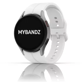   MYBANDZ Sportos szilikon óraszíj Galaxy Watch 4-5-6-7 /fehér-rés nélkül/ 20mm