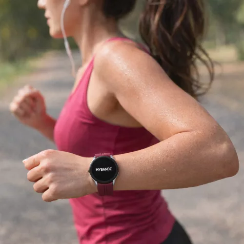 MYBANDZ Sportos szilikon óraszíj Galaxy Watch 4-5-6-7 /bordó-rés nélkül/ 20mm