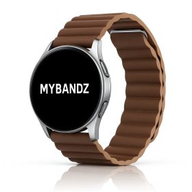 MYBANDZ Mágneses loop bőróraszíj /barna/ / 20mm