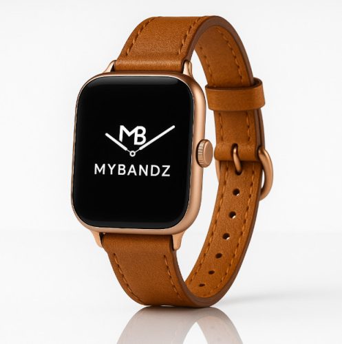 Apple Watch körcsatos bőróraszíj fém csattal /barna/ 44/45/46/49 mm