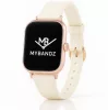 Apple Watch körcsatos bőróraszíj fém csattal /krémfehér/ 44/45/46/49 mm