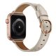 Apple Watch körcsatos bőróraszíj fém csattal /krémfehér/ 44/45/46/49 mm