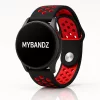MYBANDZ Lélegző szilikon óraszíj / fekete-piros / 22mm