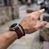 MYBANDZ Lélegző szilikon óraszíj / fekete-piros / 22mm