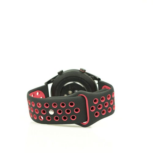 MYBANDZ Lélegző szilikon óraszíj / fekete-piros / 22mm