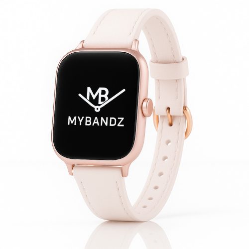 Apple Watch körcsatos bőróraszíj fém csattal /halvány pink/ 40/41 és 42mm