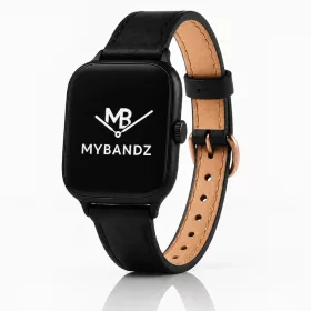   Apple Watch körcsatos bőróraszíj fém csattal /fekete/ 40/41 és 42mm