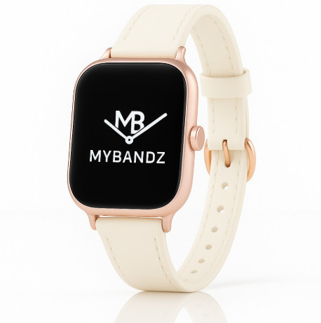 Apple Watch körcsatos bőróraszíj fém csattal /krémfehér/ 40/41 és 42mm