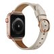 Apple Watch körcsatos bőróraszíj fém csattal /krémfehér/ 40/41 és 42mm