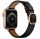 Apple Watch körcsatos bőróraszíj fém csattal /fekete/ 44/45/46/49 mm