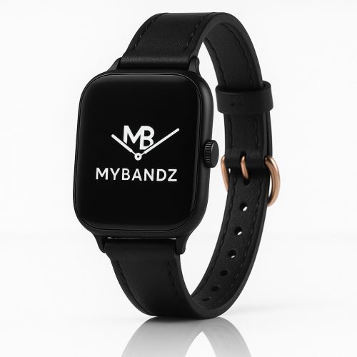 Apple Watch körcsatos bőróraszíj fém csattal /fekete/ 44/45/46/49 mm