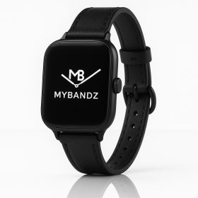   Apple Watch körcsatos bőróraszíj fém csattal /fekete-fekete csattal/ 44/45/46/49 mm