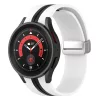 MYBANDZ Csíkos szilikon óraszíj Galaxy Watch 4-5-6-7 /fehér-fekete/
