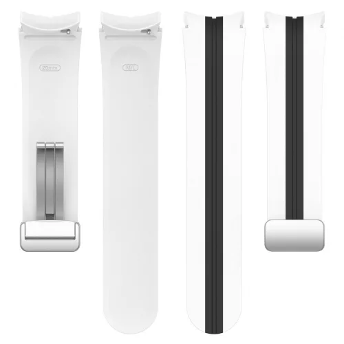 MYBANDZ Csíkos szilikon óraszíj Galaxy Watch 4-5-6-7 /fehér-fekete/
