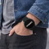 MYBANDZ Lélegző mágneszáras szilikon óraszíj Galaxy Watch 4-5-6-7 /fekete(fekete csat)