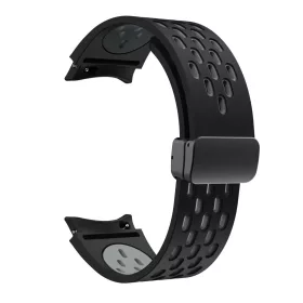   MYBANDZ Lélegző mágneszáras szilikon óraszíj /fekete-szürke Galaxy Watch 4-5-6-7-7
