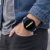 MYBANDZ Lélegző mágneszáras szilikon óraszíj /kék-fehér Galaxy Watch 4-5-6-7-7