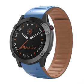   MYBANDZ Kétrészes mágneses szilikon szíj - kék-barna (Garmin 22mm QF)