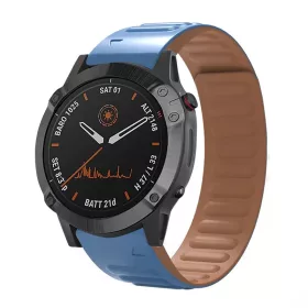   MYBANDZ Kétrészes mágneses szilikon szíj - kék-barna (Garmin 22mm QF)