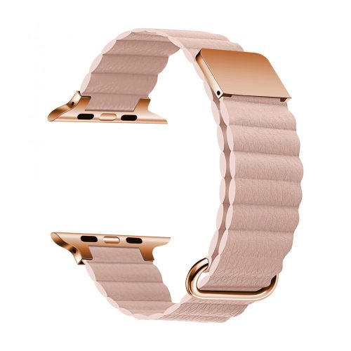 Apple Watch mágneses bőróraszíj fém csattal /púder/ 40/41 és 42mm