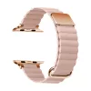 Apple Watch mágneses bőróraszíj fém csattal /púder/ 40/41 és 42mm