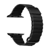 Apple Watch mágneses bőróraszíj fém csattal /fekete/ 40/41 és 42mm
