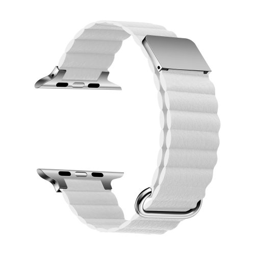Apple Watch mágneses bőróraszíj fém csattal /fehér/ 40/41 és 42mm