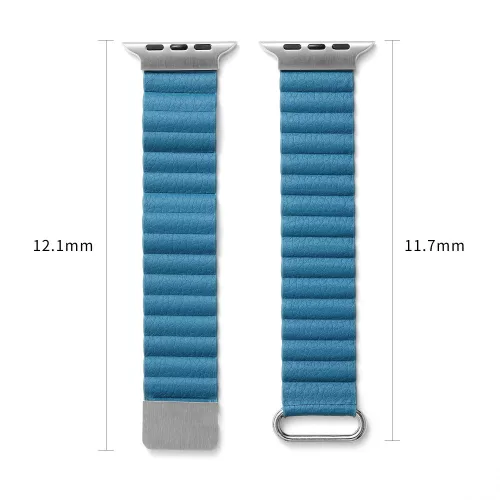 Apple Watch mágneses bőróraszíj fém csattal /kék/ 40/41 és 42mm