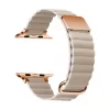 Apple Watch mágneses bőróraszíj fém csattal /bézs/ 44/45/46/49 mm