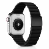 Apple Watch mágneses bőróraszíj fém csattal /fekete/ 44/45/46/49 mm