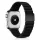 Apple Watch mágneses bőróraszíj fém csattal /fekete/ 44/45/46/49 mm