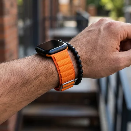 Apple Watch Alpesi szövet óraszíj /narancs/ 44/45/46/49 mm