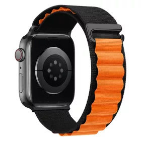   Apple Watch Alpesi szövet óraszíj /fekete-narancs/ 44/45/46/49 mm