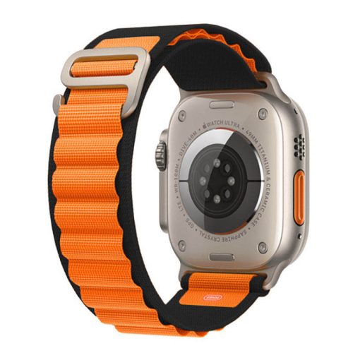 Apple Watch Alpesi szövet óraszíj /fekete-narancs/ 44/45/46/49 mm
