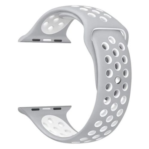 Apple Watch lélegző szilikon óraszíj /szürke-fehér/ 44/45/46/49 mm