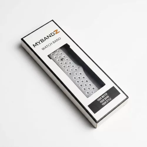 Apple Watch lélegző szilikon óraszíj /szürke-fehér/ 44/45/46/49 mm