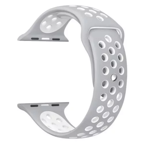 Apple Watch lélegző szilikon óraszíj /szürke-fehér/ 44/45/46/49 mm