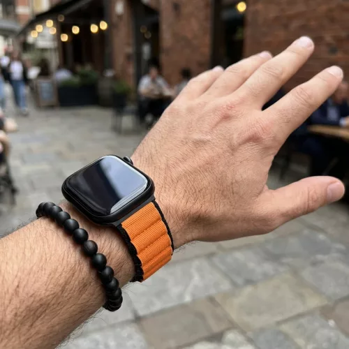 Apple Watch Alpesi szövet óraszíj /fekete-narancs/ 40/41 és 42mm