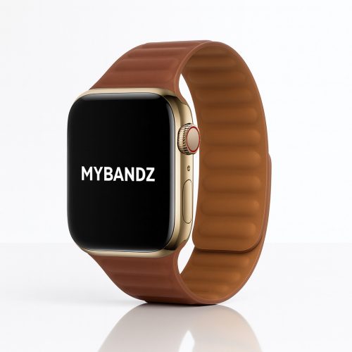 Apple Watch két részes mágneses szilikon pánt /barna/ 44/45/46/49 mm