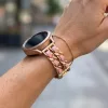 Mybandz  fém és bőr karkötő óraszíj /rosegold-pink/ 20 mm
