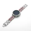 Mybandz  fém és bőr karkötő óraszíj /ezüst-ciklámen/ 20 mm