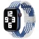 Apple Watch állítható fonott óraszíj /kék-fehér/ 44/45/46/49 mm