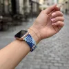 Apple Watch állítható fonott óraszíj /kék-fehér/ 44/45/46/49 mm