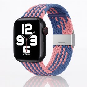   Apple Watch állítható fonott óraszíj /kék-rózsaszín/ 44/45/46/49 mm