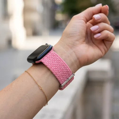 Apple Watch állítható fonott óraszíj /pink/ 40/41 és 42mm